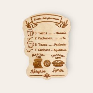 Imán de nevera de madera - Receta del precursor regular