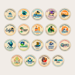 Magnet / Iman para nevera de madera Asamblea Internacional 2026 "Felices para siempre" – JW