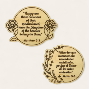 Imán de nevera de madera con el texto del año 2026 JW